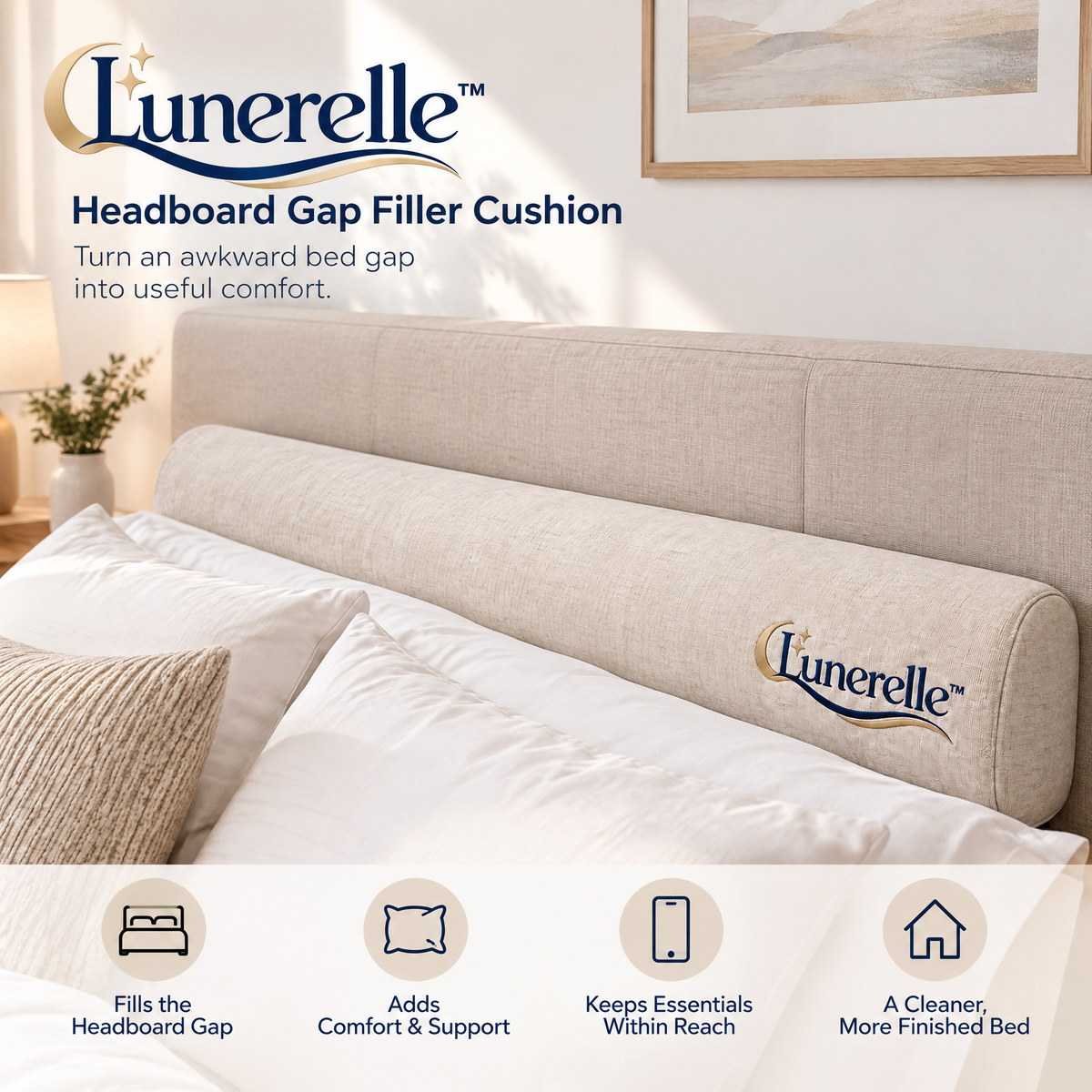 Lunerelle™ Headboard Gap Filler Cushion