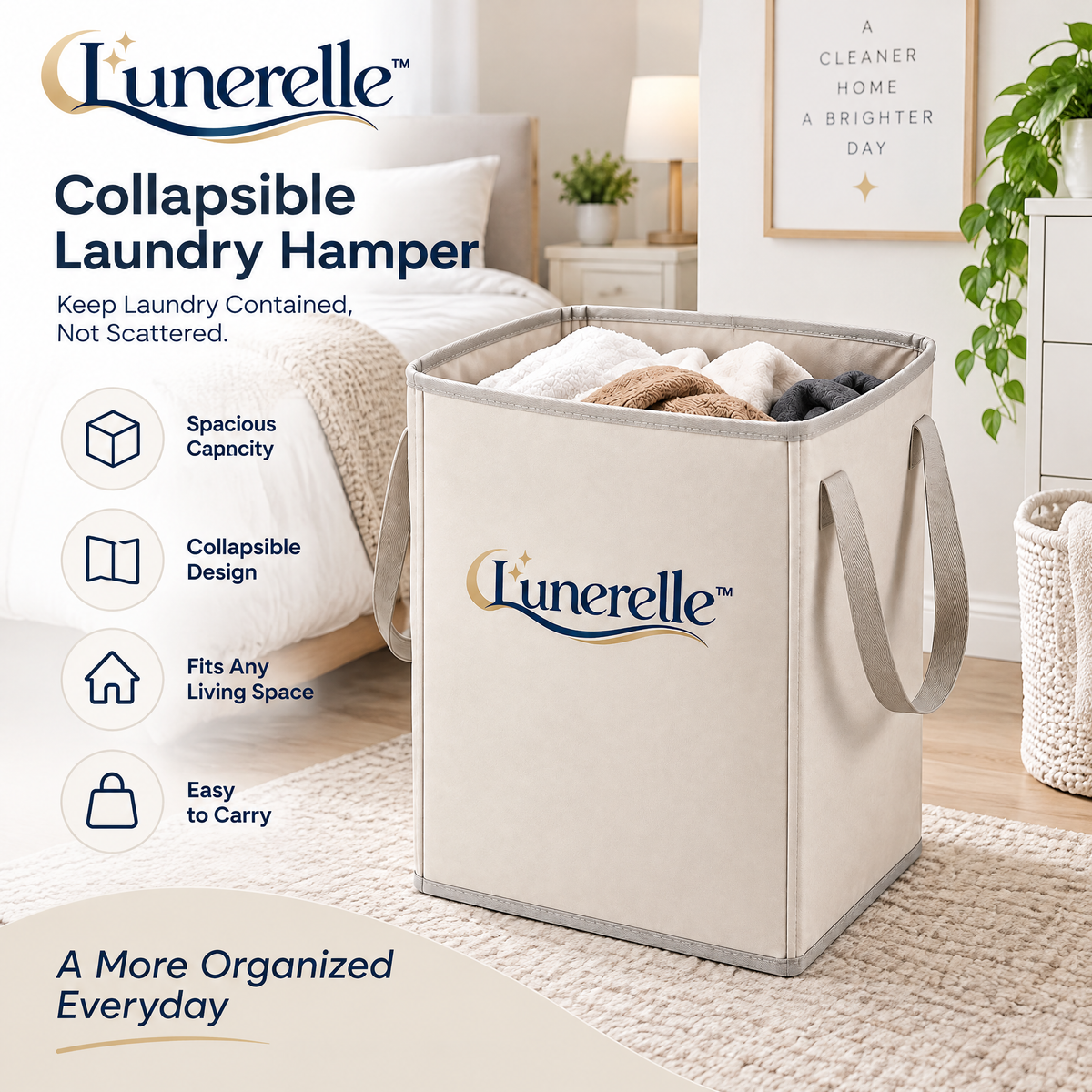 Lunerelle™ Collapsible Laundry Hamper