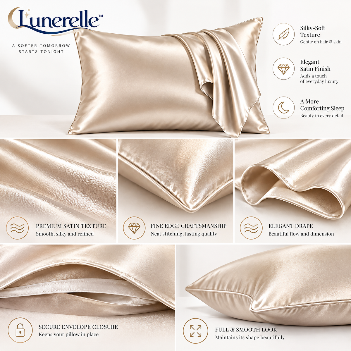 Lunerelle™ Satin Pillowcase