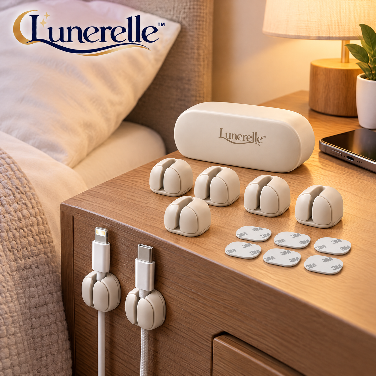 Lunerelle™ Bedside Cable Organizer Clips