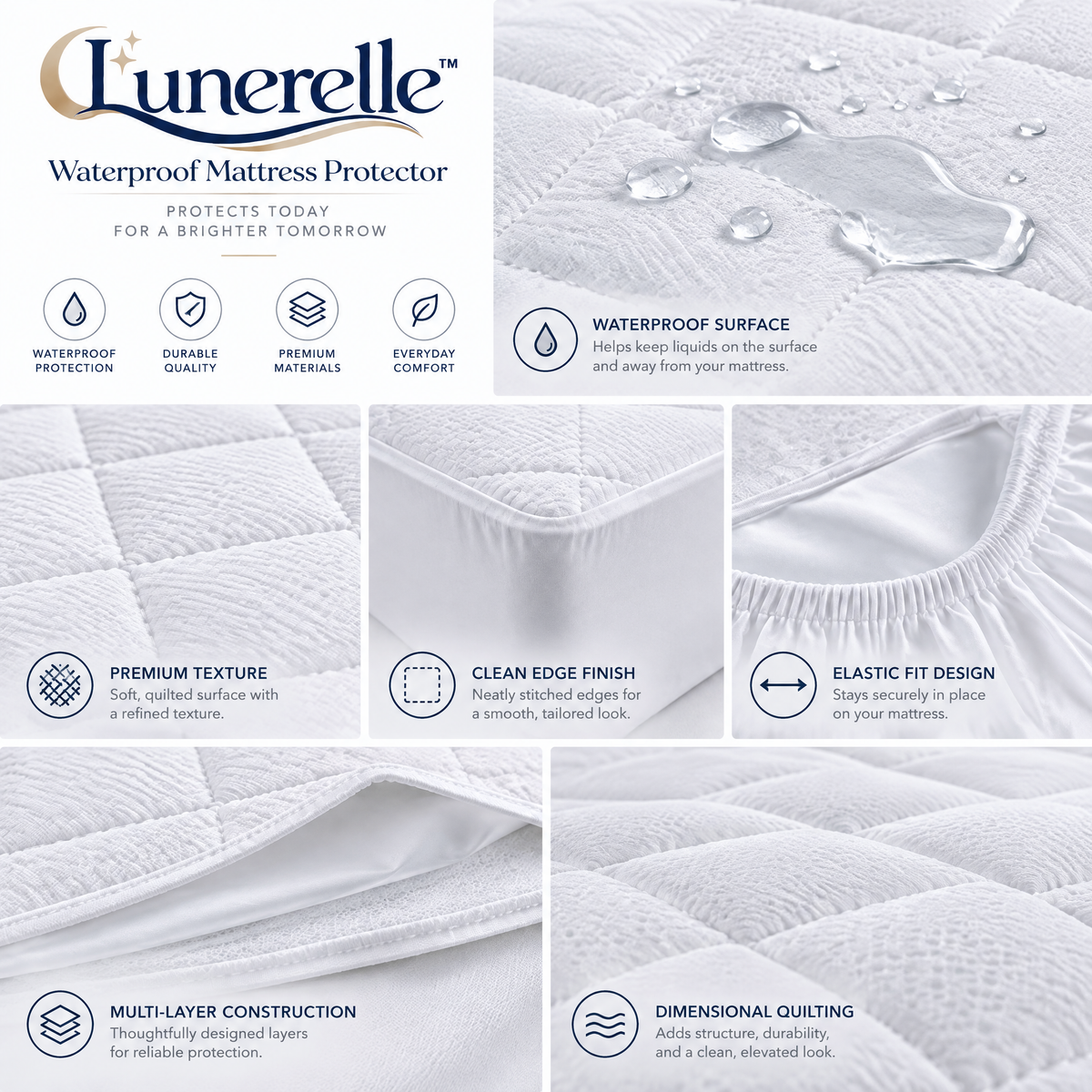 Lunerelle™ Waterproof Mattress Protector