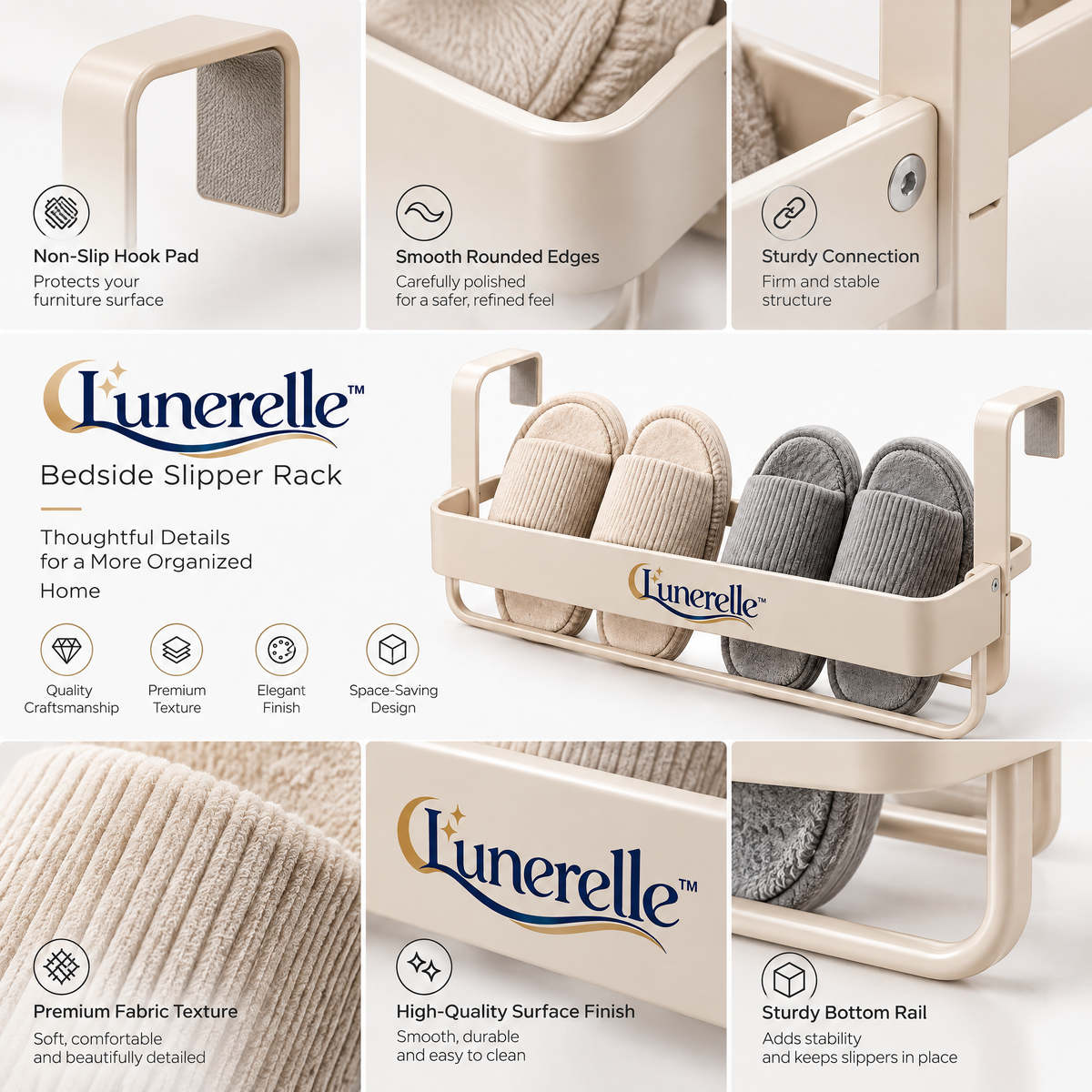 Lunerelle™ Bedside Slipper Rack