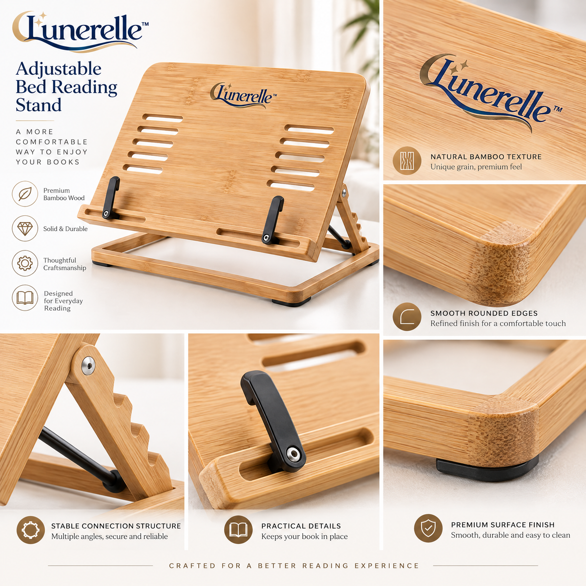 Lunerelle™ Adjustable Bed Reading Stand